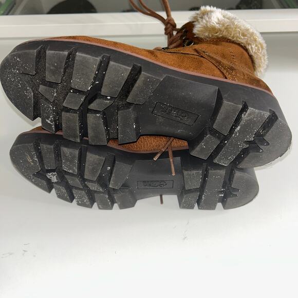 Cliffs Faux Fur Hiking Boots Brown Suede Lace Up – Women’s 6.5M Winter - Picture 6 of 7